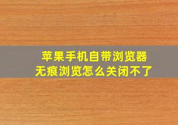 苹果手机自带浏览器无痕浏览怎么关闭不了