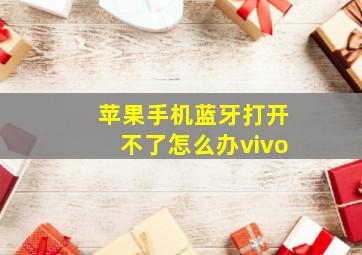 苹果手机蓝牙打开不了怎么办vivo