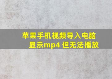 苹果手机视频导入电脑显示mp4 但无法播放