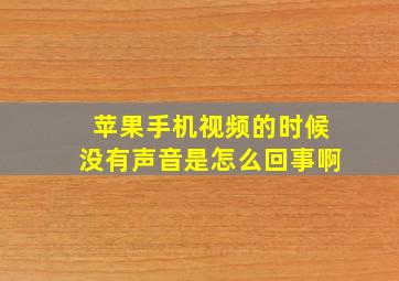 苹果手机视频的时候没有声音是怎么回事啊