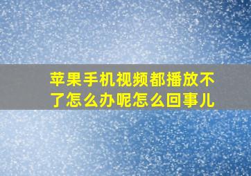 苹果手机视频都播放不了怎么办呢怎么回事儿