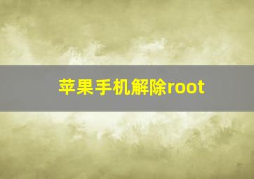 苹果手机解除root