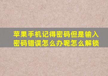 苹果手机记得密码但是输入密码错误怎么办呢怎么解锁