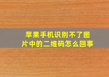 苹果手机识别不了图片中的二维码怎么回事