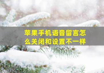 苹果手机语音留言怎么关闭和设置不一样