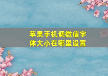 苹果手机调微信字体大小在哪里设置