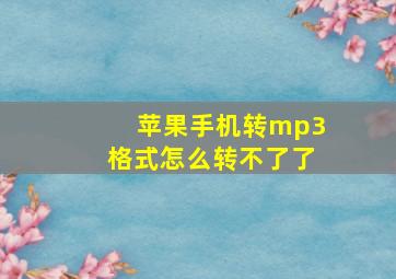 苹果手机转mp3格式怎么转不了了