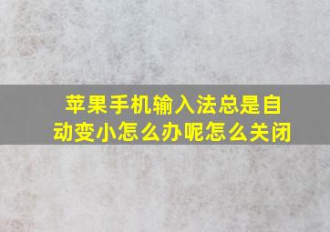 苹果手机输入法总是自动变小怎么办呢怎么关闭