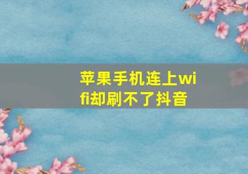 苹果手机连上wifi却刷不了抖音