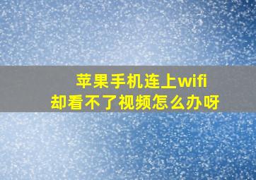 苹果手机连上wifi却看不了视频怎么办呀