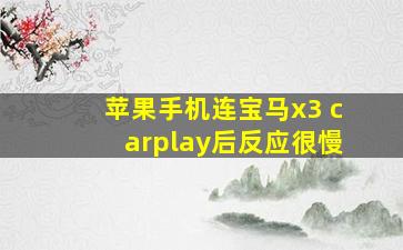 苹果手机连宝马x3 carplay后反应很慢