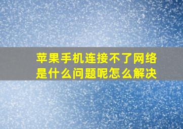 苹果手机连接不了网络是什么问题呢怎么解决