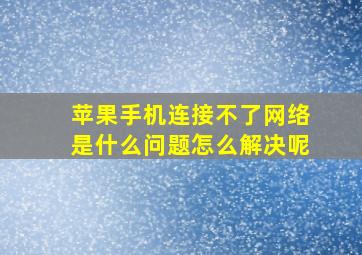 苹果手机连接不了网络是什么问题怎么解决呢