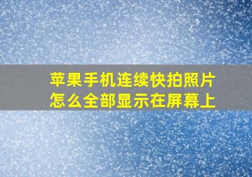 苹果手机连续快拍照片怎么全部显示在屏幕上