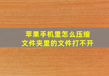 苹果手机里怎么压缩文件夹里的文件打不开