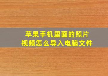 苹果手机里面的照片视频怎么导入电脑文件