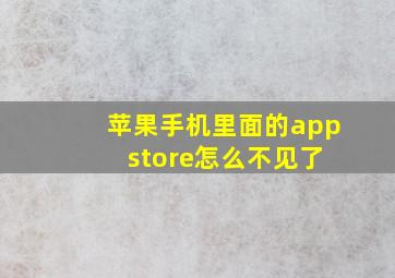 苹果手机里面的app store怎么不见了