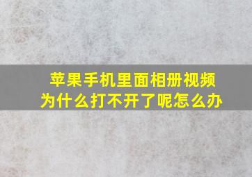 苹果手机里面相册视频为什么打不开了呢怎么办