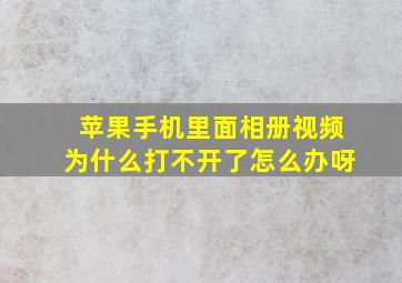 苹果手机里面相册视频为什么打不开了怎么办呀