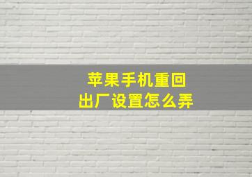 苹果手机重回出厂设置怎么弄