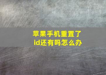 苹果手机重置了id还有吗怎么办