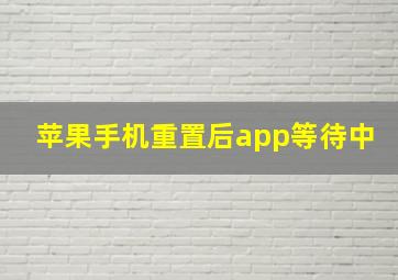 苹果手机重置后app等待中