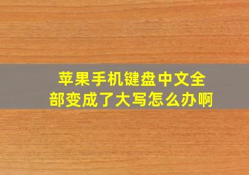 苹果手机键盘中文全部变成了大写怎么办啊