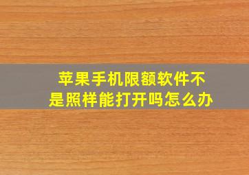 苹果手机限额软件不是照样能打开吗怎么办