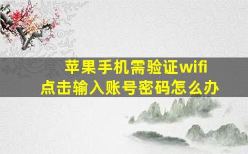 苹果手机需验证wifi点击输入账号密码怎么办