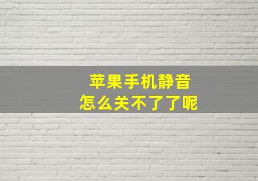 苹果手机静音怎么关不了了呢