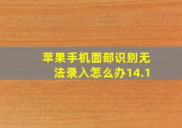 苹果手机面部识别无法录入怎么办14.1