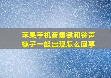 苹果手机音量键和铃声键子一起出现怎么回事