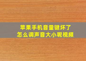 苹果手机音量键坏了怎么调声音大小呢视频