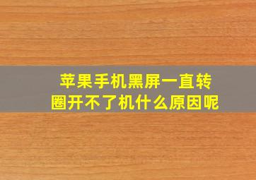 苹果手机黑屏一直转圈开不了机什么原因呢