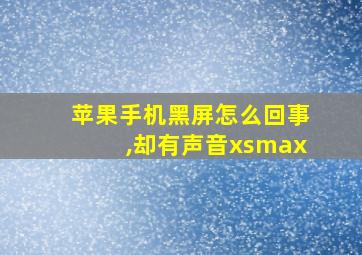 苹果手机黑屏怎么回事,却有声音xsmax