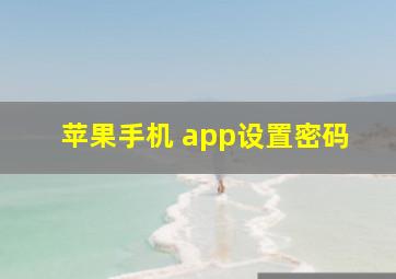 苹果手机 app设置密码