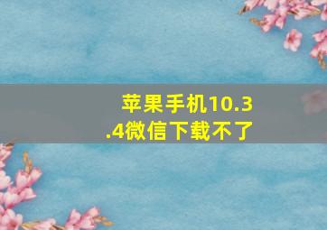 苹果手机10.3.4微信下载不了