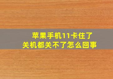 苹果手机11卡住了关机都关不了怎么回事