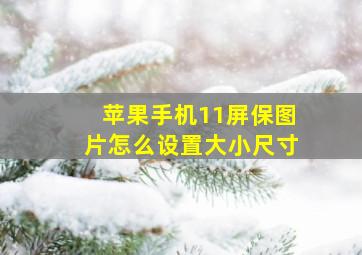 苹果手机11屏保图片怎么设置大小尺寸