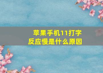 苹果手机11打字反应慢是什么原因