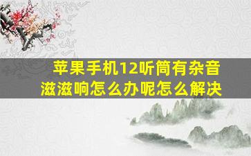 苹果手机12听筒有杂音滋滋响怎么办呢怎么解决