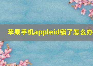 苹果手机appleid锁了怎么办