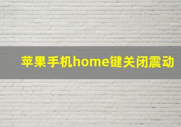 苹果手机home键关闭震动