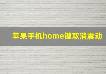 苹果手机home键取消震动