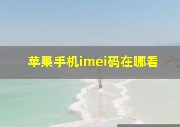 苹果手机imei码在哪看