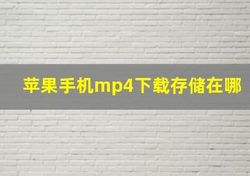 苹果手机mp4下载存储在哪