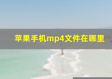 苹果手机mp4文件在哪里