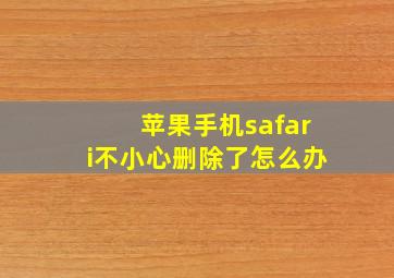 苹果手机safari不小心删除了怎么办