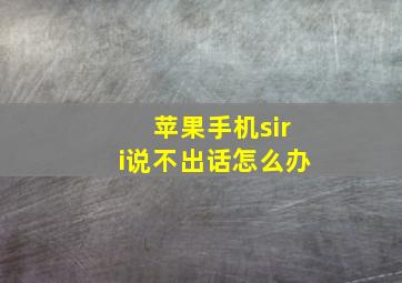 苹果手机siri说不出话怎么办