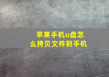 苹果手机u盘怎么拷贝文件到手机